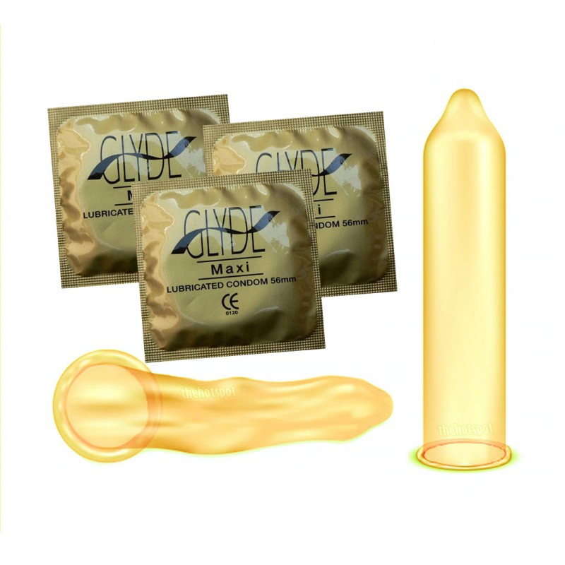 Glyde Maxi Gold Large Condoms with Lubricant